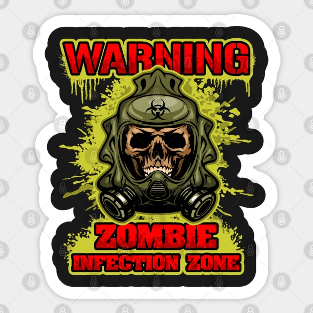 Zombie Infection Zone Sticker by RadStar